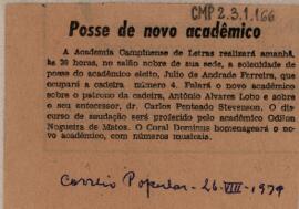 Posse de novo acadêmico