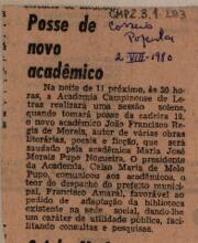 Posse de novo acadêmico