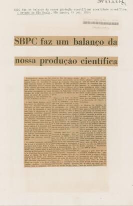SBPC faz um balanço da nossa produção científica
