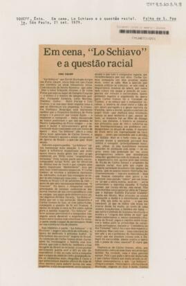 Em cena, "Lo Schiavo" e a questão racial