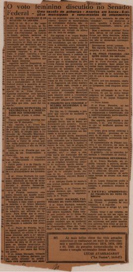 O voto feminino discutido no Senado Federal