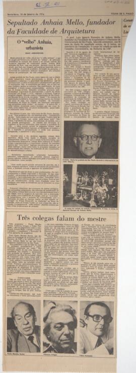 Sepultado Anhia Mello, fundador da Faculdade de Arquitetura