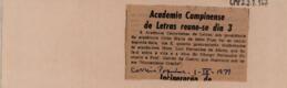 Academia Campinense de Letras reune-se dia 3