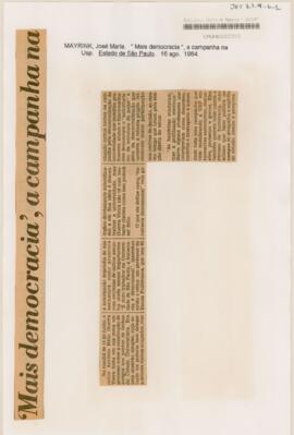 “Mais democracia”: a campanha na USP