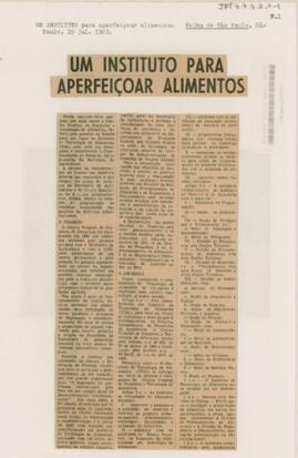 Um Instituto para aperfeiçoar alimentos