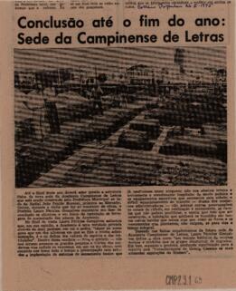 Conclusão até o fim do ano: Sede da Campinense de Letras