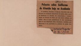 Palestra sobre Guilherme de Almeida hoje na Academia
