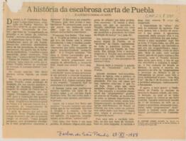 A história das escabrosa carte de Puebla