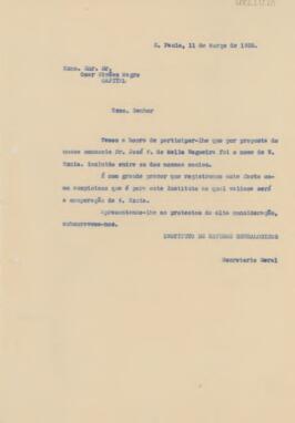 [Ofício de aviso]