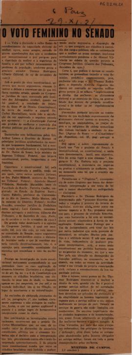 O voto feminino no Senado