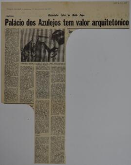 Palácio dos Azulejos tem valor arquitetônico