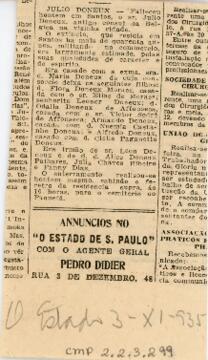 [Obituário de Julio Doneux]