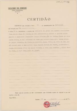 Certidão [de batismo]