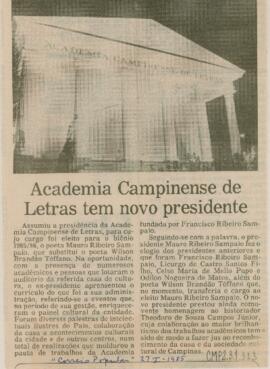 Academia Campinense de Letras tem novo presidente