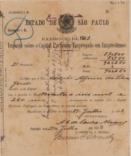 [Recibo da Recebedoria de Rendas da Capital]