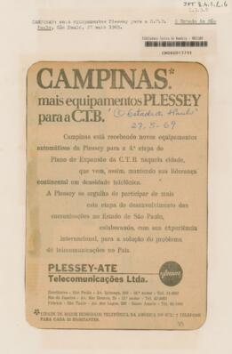 Campinas: mais equipamentos PLESSEY para a CTB