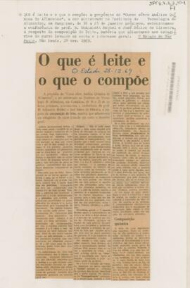 O que é leite e o que o compoe