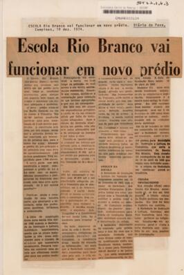 Escola Rio Branco vai funcionar em novo prédio