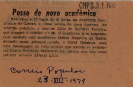 Posse de novo acadêmico