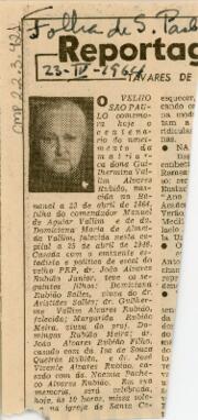 [Obituário de Guillhermina Valim Alvares Rubião]