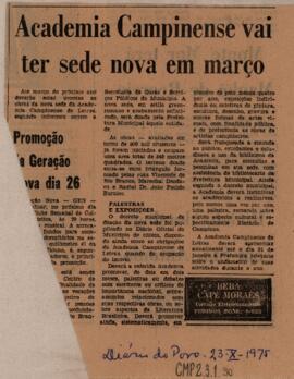 Academia Campinense vai ter sede nova em março
