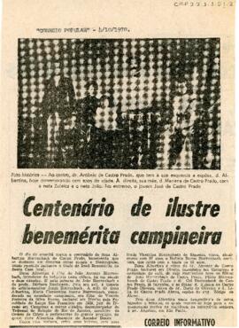 Centenário de ilustre benemérita campineira