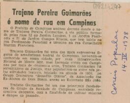 Trajano Pereira Guimarães é nome de rua em Campinas