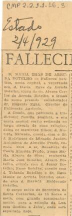 [Nota de falecimento]