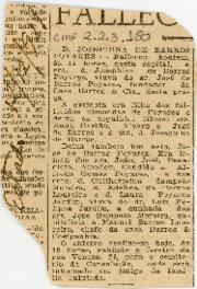[Obituário de Josephina de Barros Poyares]