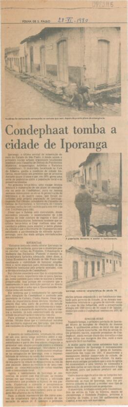 Condephaat tomba a cidade de Iporanga