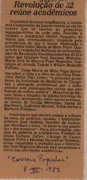 Revolução de 32 reúne acadêmicos