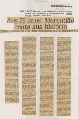 Aos 76 anos, Mercadão conta sua história