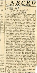 [Obituário de Mario José de Almeida Pernambuco]
