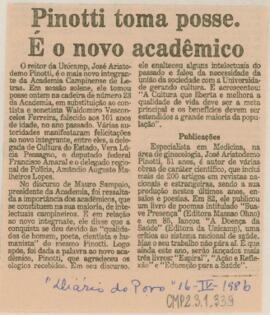 Pinotti toma posse. É o novo acadêmico