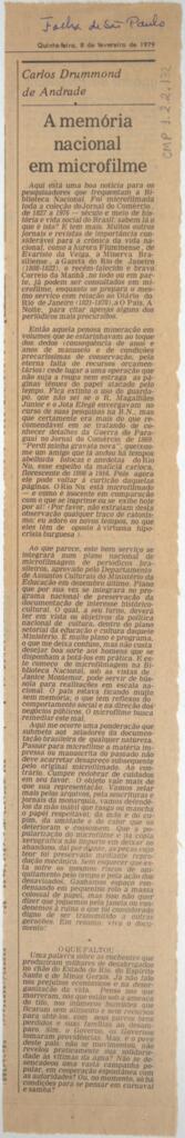A memória nacional em microfilme