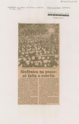 Sinfônica na posse: só falta o convite