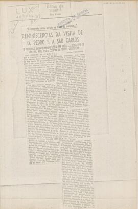 Reminiscencias da visita de D. Pedro II a São Carlos