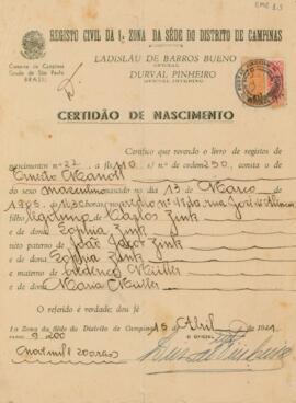 Certidão de nascimento