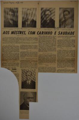 Aos mestres, com carinho e saudade
