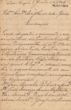 [Carta de pedido de apoio político]