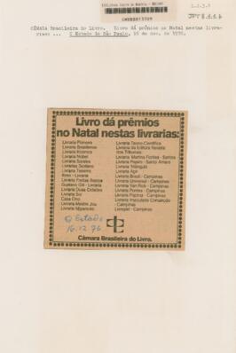 Livro dá prêmios no Natal nestas livrarias…