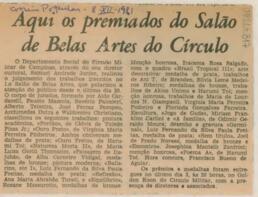 Aqui os premiados do Salão de Belas Artes do Círculo