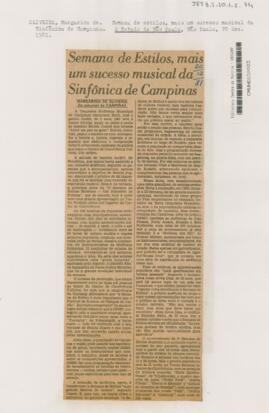 Semana de Estilos, mais um sucesso musical da Sinfônica de Campinas