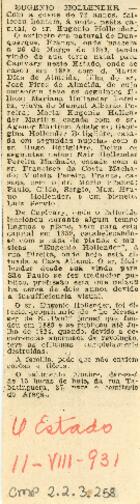 [Obituário de Eugenio Hollender]