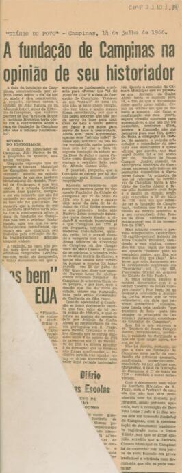 A fundação de Campinas na opinião de seu historiador