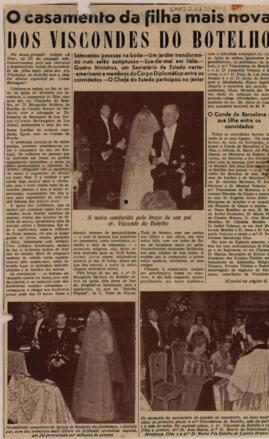 O casamento da filha mais nova dos viscondes do Botelho