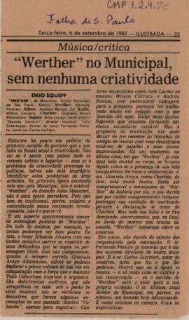 "Werther" no Municipal, sem nenhhuma criatividade