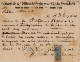[Recibo de custos e impostos sobre partilha]