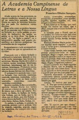A Academia Campinense de Letras e a nossa Língua