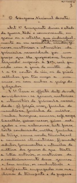 [Decreto sobre crimes comerciais]
